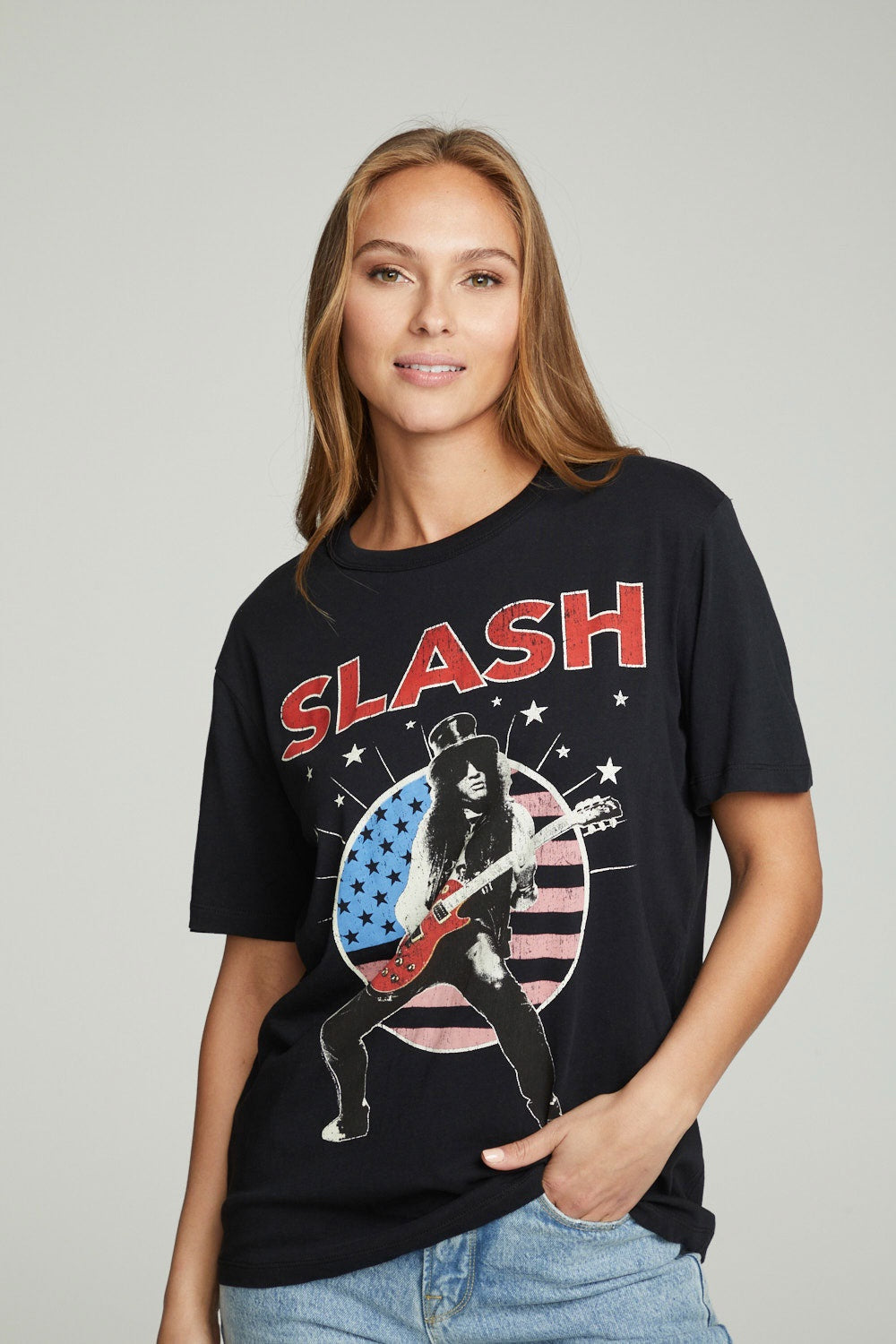 Chaser Slash Cotton Jersey SS Tee in True Black