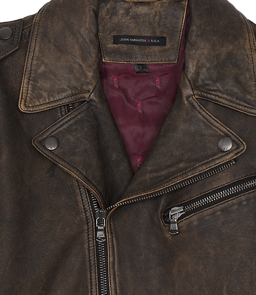 John Varvatos Leather Moto Jacket
