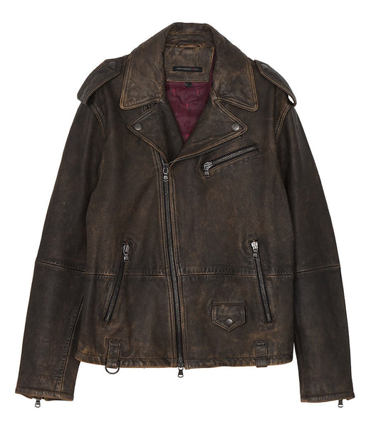 John Varvatos Leather Moto Jacket