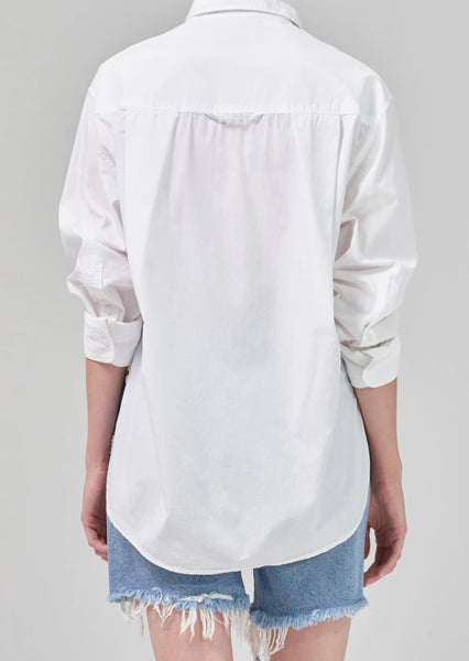 Citizens of Humanity Kayla cotton button front in Optic White
