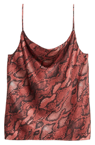 L'AGENCE Kay Cowl Tank in Garnet/Black