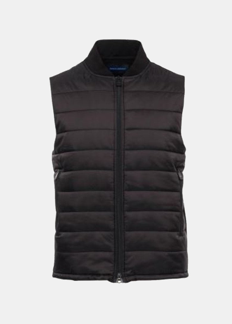 Patrick Assaraf Active Full Zip Vest -  Black