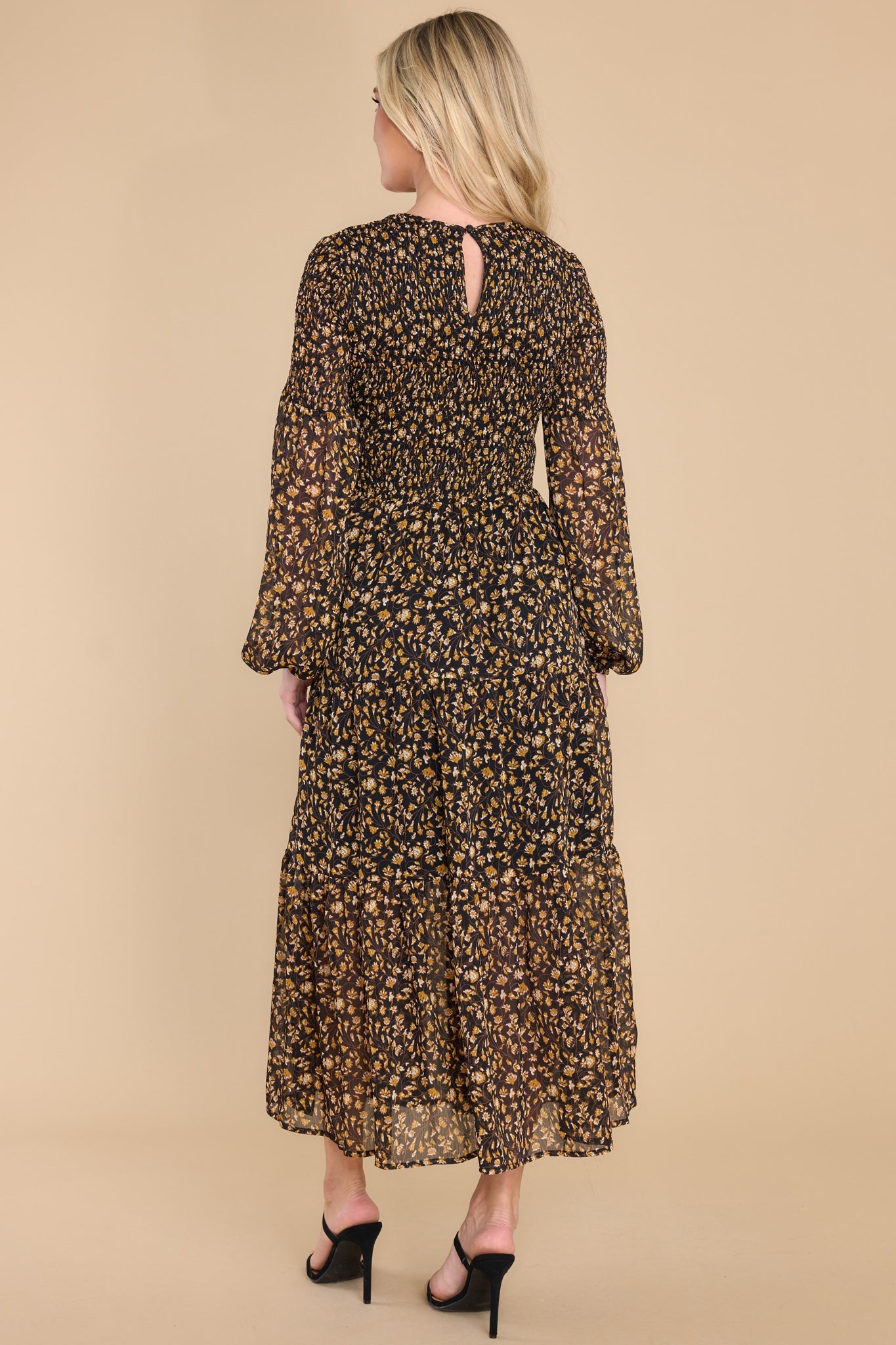 MinkPink Mira Shirred Top Midi Dress in Multi