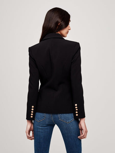 L'AGENCE Kenzie Double Breasted Blazer in Black