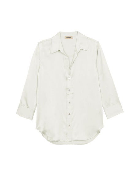 L'AGENCE Dani 3/4 sleeve silk blouse in ivory