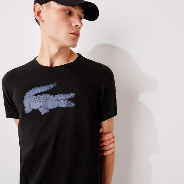 Lacoste SPORT 3D Print Crocodile Breathable Jersey T-shirt - Black