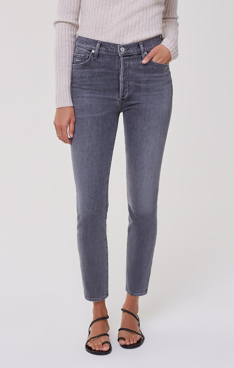 Citizens of Humanity Olivia High Slim Ankle Jean in Silvermist