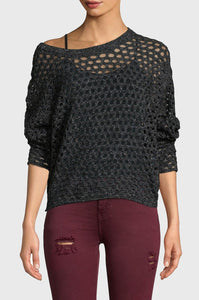 IRO Monterro Knit Mesh Sweater - Black