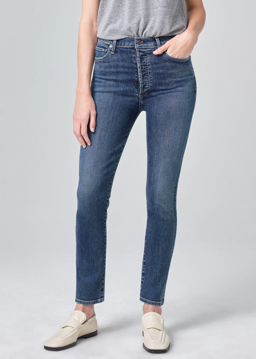 Citizens of Humanity Olivia Hi Slim Ankle Jean in Ocean Front