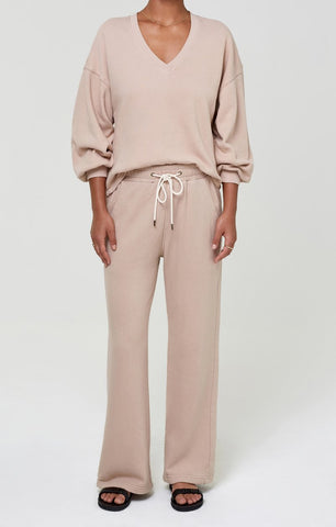 Citizens of Humanity Nia Wide Leg Lounge Pant in Nougat