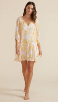 Mink Pink Brianna Smock Neck Floral Dress in Multi