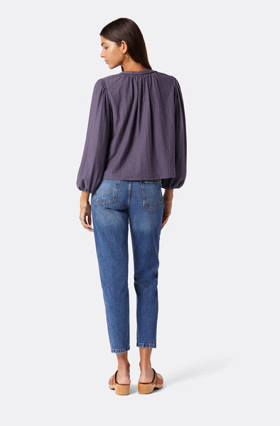 Joie Collet Open Neck Blouse in Graystone