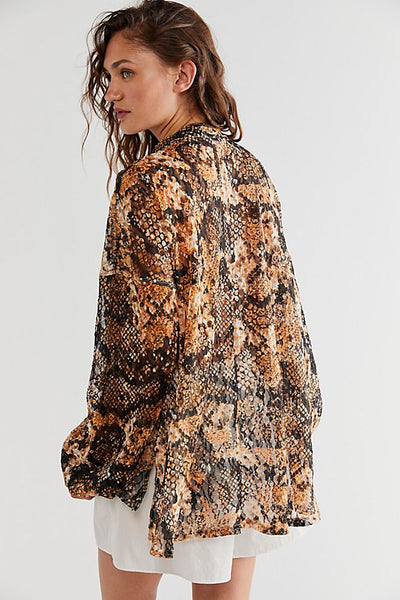 Free People Out for the Night printed top in snake combo