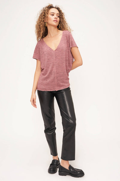 Project Social T Wearever S/S V-Neck Tee in Orchid Haze