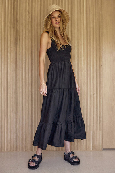 Saltwater Luxe Memphis Midi Dress in Black