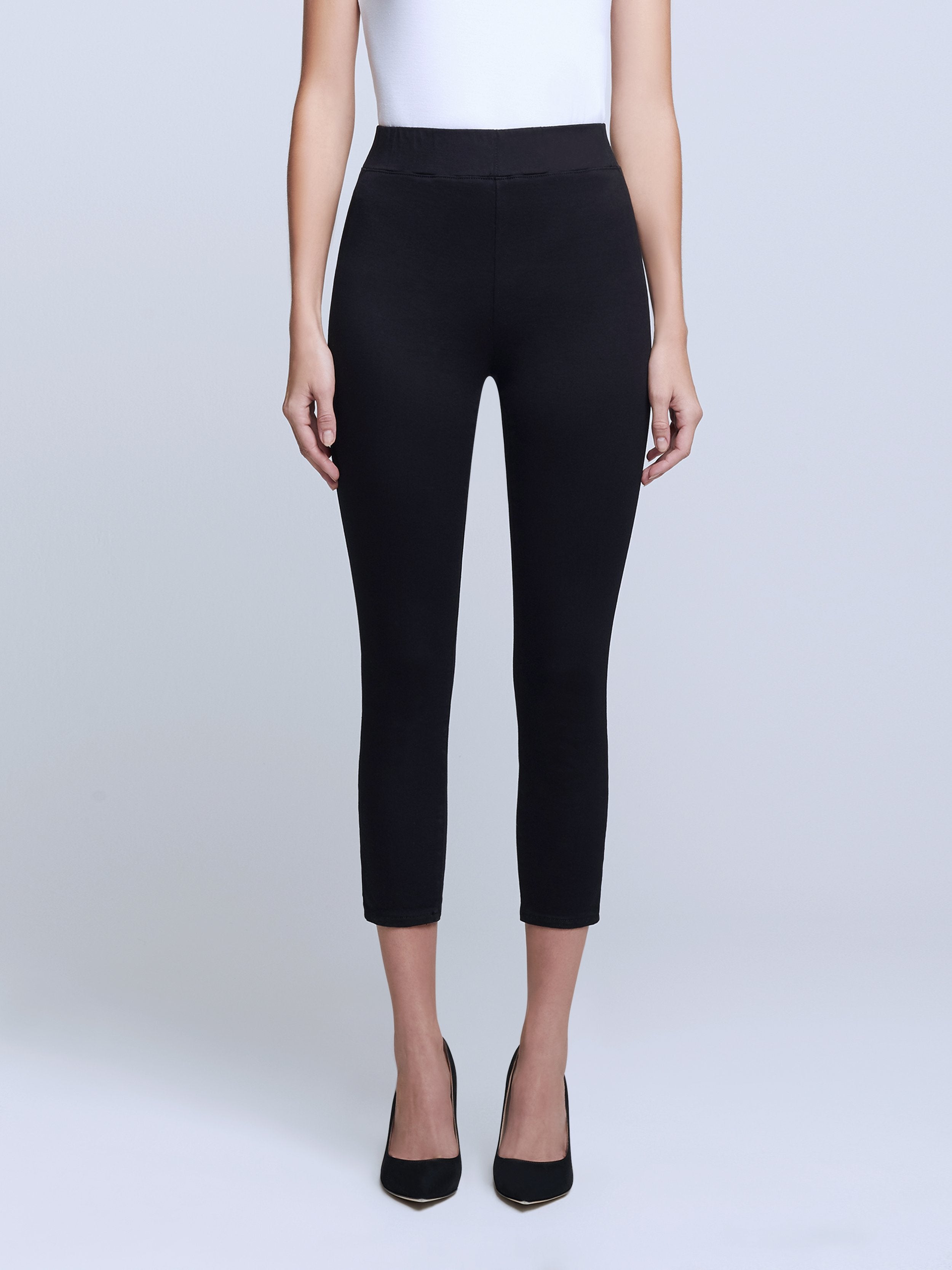 L'AGENCE Rosalie High Rise Pedal Pusher in Black