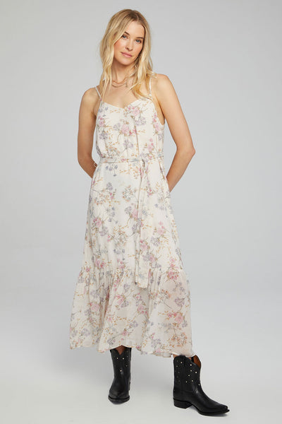 Saltwater Luxe Rossen Floral Midi Dress in Vanilla