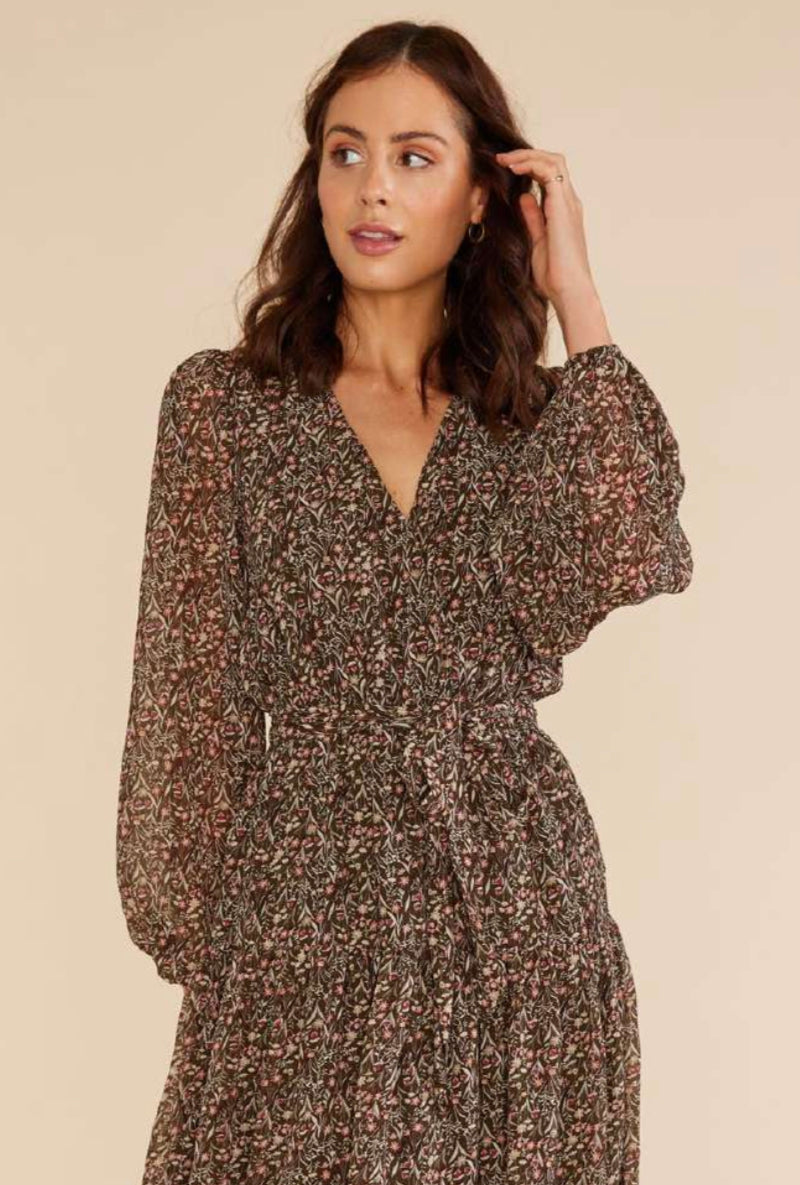 MinkPink Evelyn Midi Dress in Ditzy Print