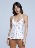 L'AGENCE Lexi Print Camisole in Antique White Multi Keys