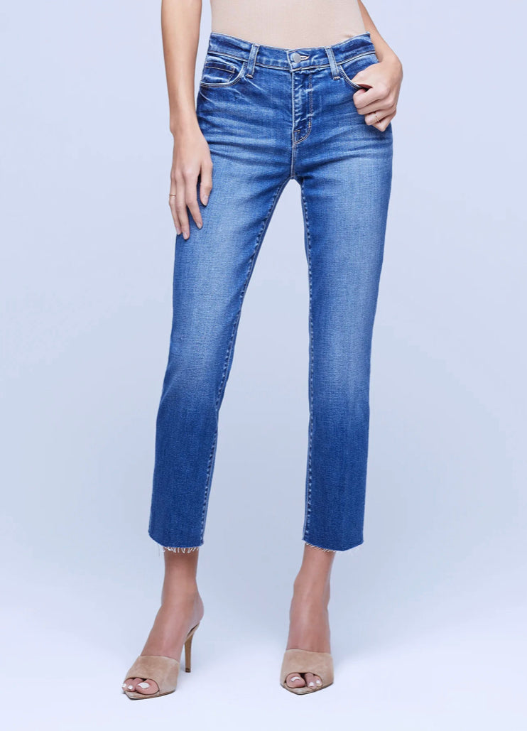 L’AGENCE Sada H/R Crop Slim Jean in Cambridge