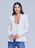 L'AGENCE Lacey Knit Blazer in Ivory