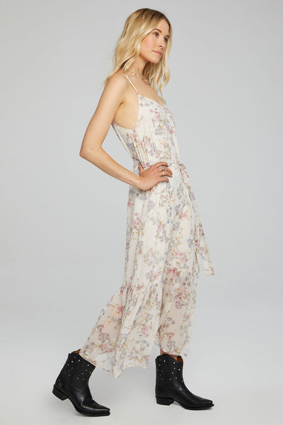 Saltwater Luxe Rossen Floral Midi Dress in Vanilla