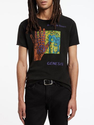 John Varvatos Genesis Invisible SS Raw Edge Tee - Black