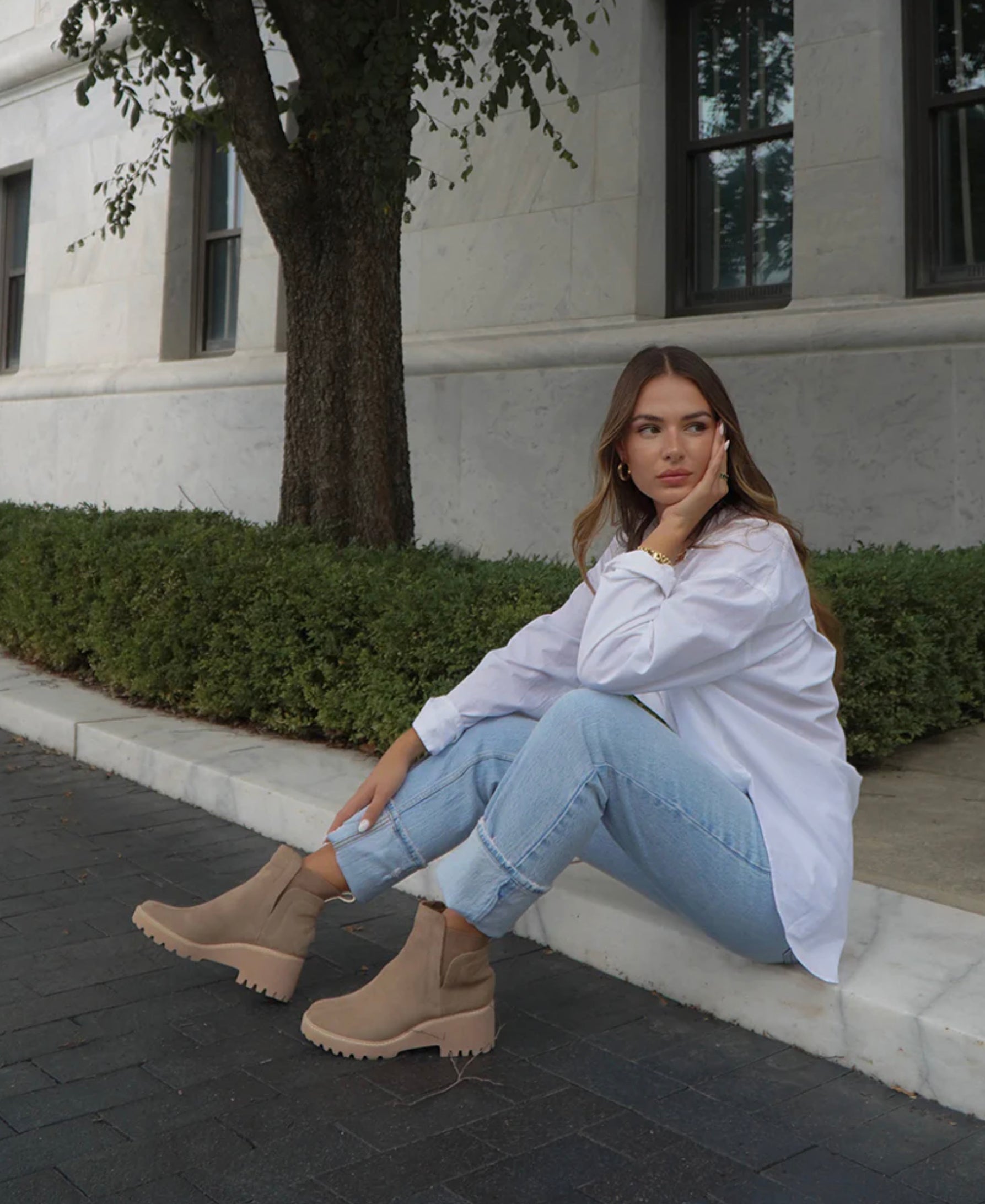Dolce Vita Huey Waterproof Booties in Mushroom Suede