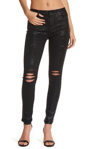 7 For All Mankind Ankle Skinny Coated w/Destroy