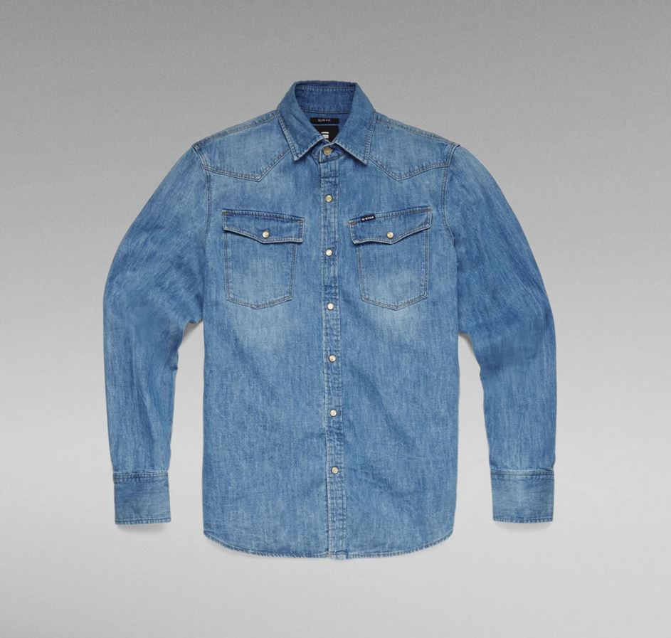 G-STAR 3301 Slim L/S Denim Shirt - Medium Aged – manhattan casuals