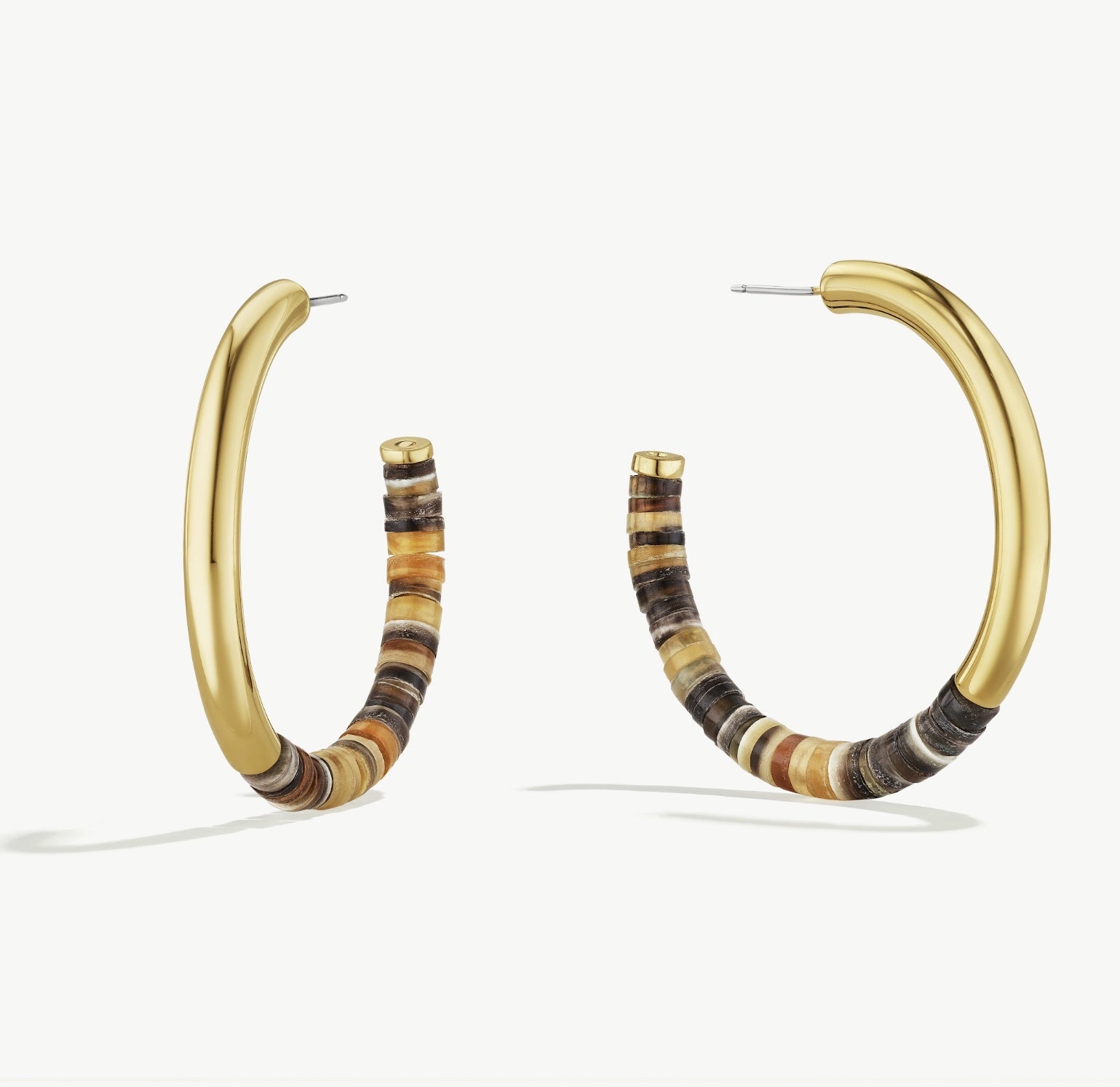 SOKO Karamu Horn Hoop in Gold/Natural