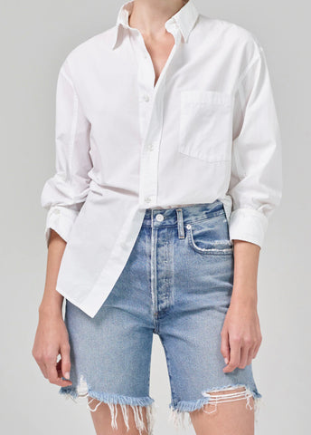 Citizens of Humanity Kayla cotton button front in Optic White