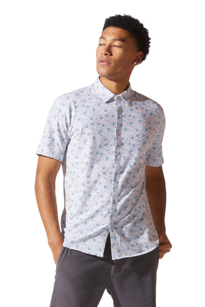 Good Man Brand Flex Pro Lite Jersey Printed S/S Soft Shirt - Milk Sand Spiral
