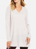 Eileen Fisher Ballet Neck Tunic in Washable Wool Fine Crepe - Ceramic