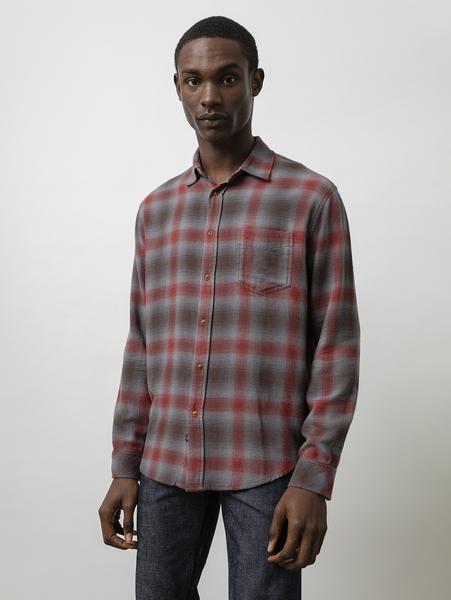 Rails Men's Brushed Lennox L/S - Raven Garnet