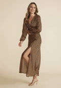 MinkPink Valentina Long Sleeve Maxi Dress in Multi