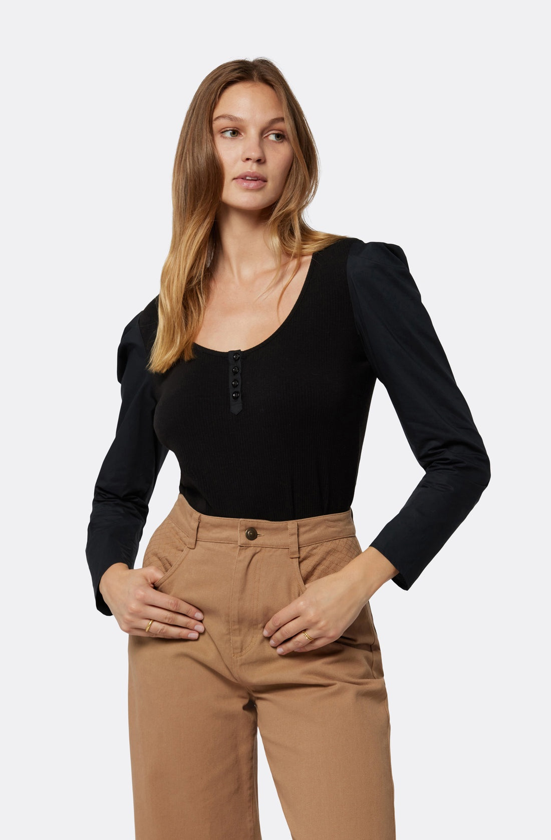 Joie Nadine Long Sleeve T-Shirt in Caviar