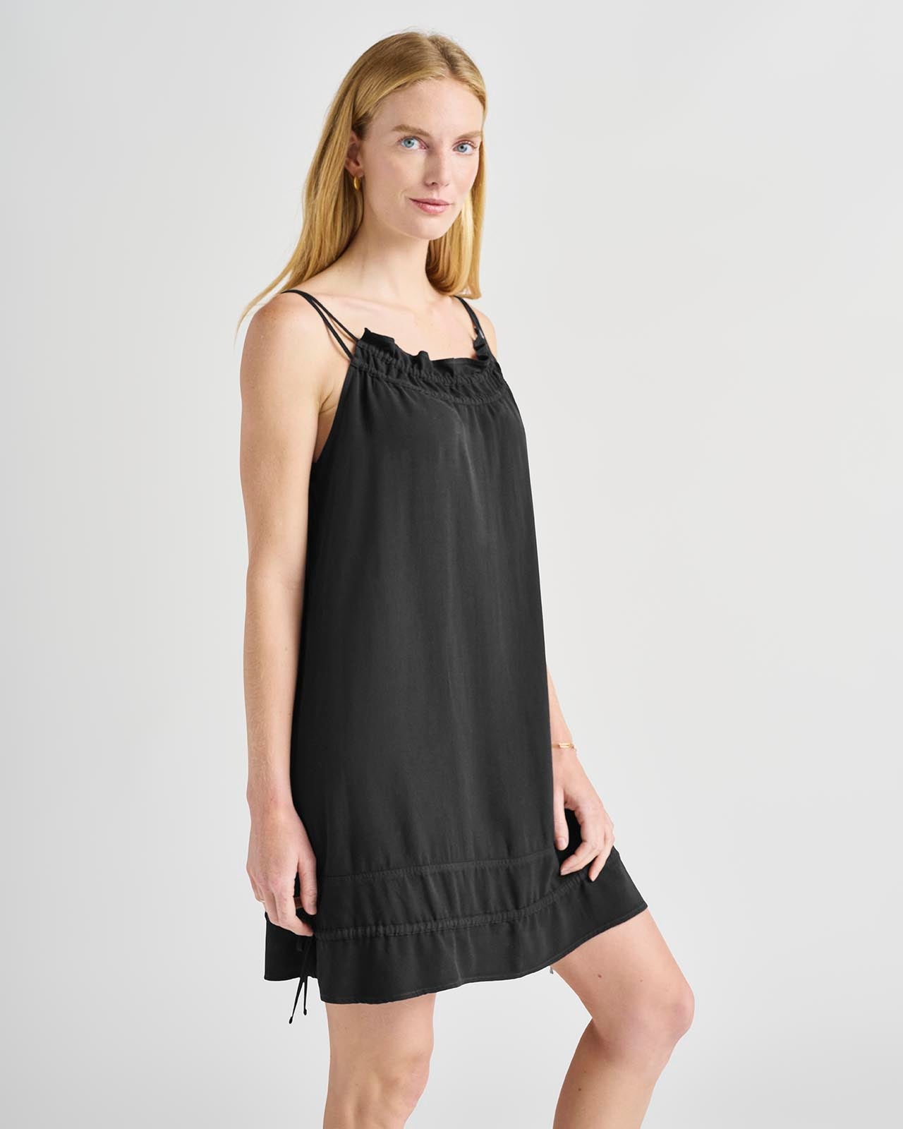Splendid Myah Viscose Lyocell Halter Dress in Black