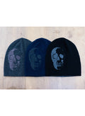 autumn cashmere Mens Reversible Herringbone Skull Hat - Black/Pepper