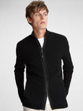 John Varvatos LINCOLN LS FULL ZIP MOCK Black