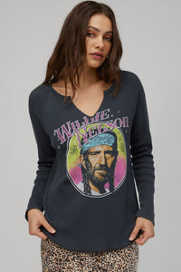 DayDreamer Willie Nelson Thermal L/S in Vintage Black