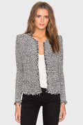 IRO Azure Fringe Jacket - Black/Ecru
