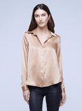 L'AGENCE Tyler Long Sleeve blouse in Praline