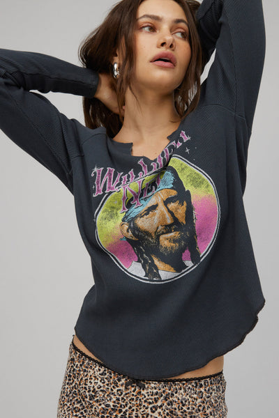 DayDreamer Willie Nelson Thermal L/S in Vintage Black