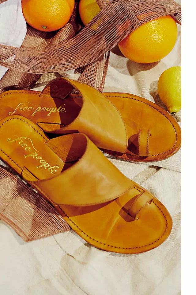 Free People Sant Antoni Slide Shoe in Saffron