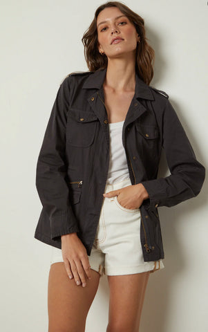 Velvet Ruby cotton twill jacket in Asteroid