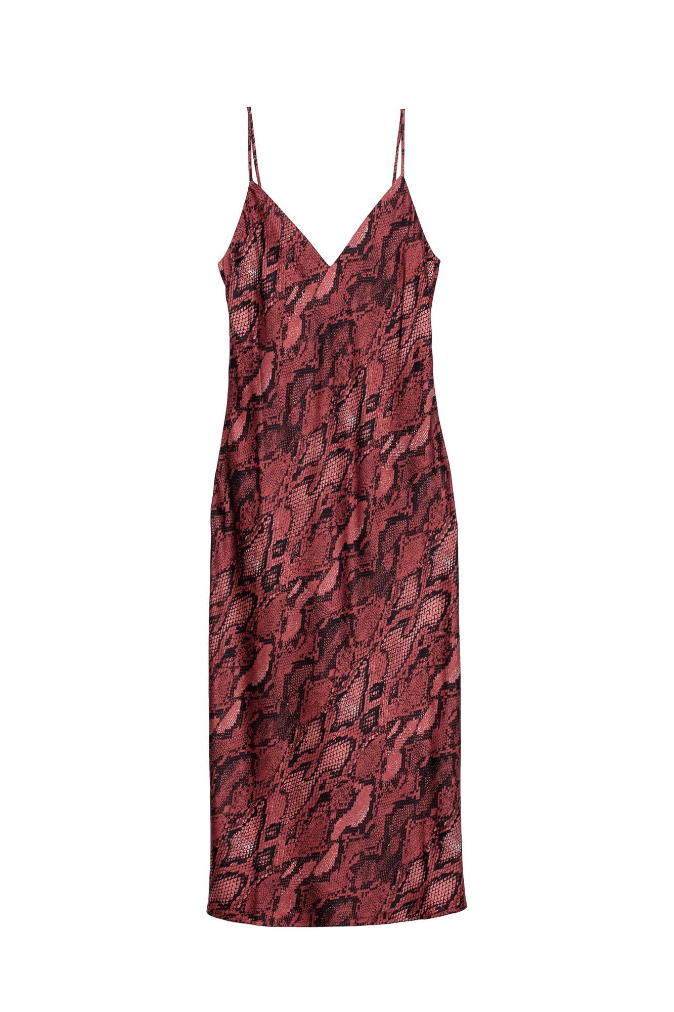 L'AGENCE Jodie V-Neck Slip Dress in Garnet/Blk