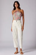 Joie Britta silk halter tank green briar multi