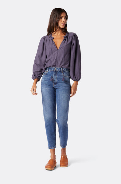 Joie Collet Open Neck Blouse in Graystone