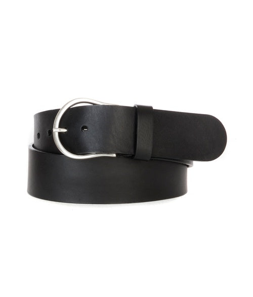 Brave Lilou Leather Bridle Belt in Black Silver